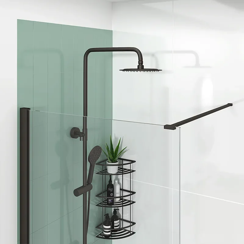Extra Product Image For Radiant Blackhinged Walkin Corner Shower Enclosure 1