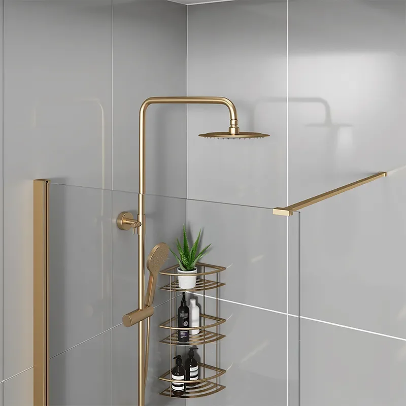 Product Image for Radiant 1300 Brushed Gold Shower Enclosure for Recess