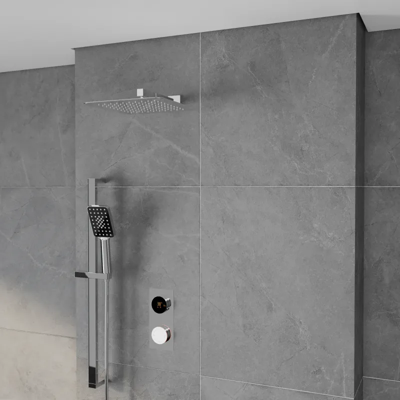 Product Image for Cyber 2 Outlet Shower Set with Fixed Head, Wall Arm & Handset Slider Kit
