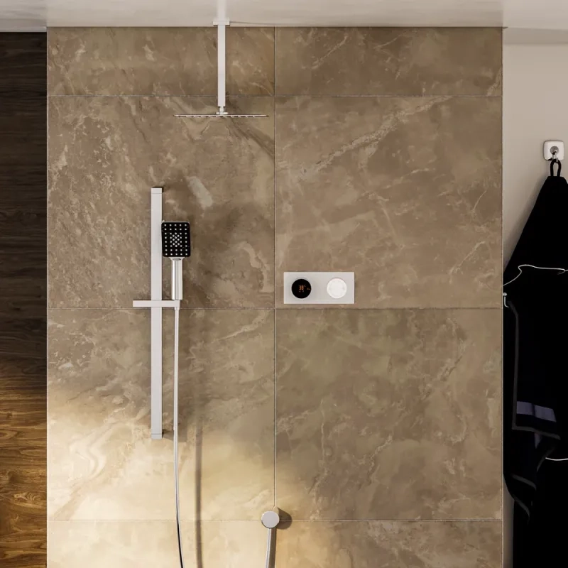 Cyber 2 Outlet Ceiling Shower Set Head Handset Slider