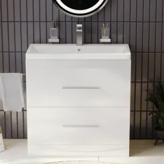 Patello 800mm White Vanity Unit And Basin