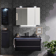 pelipal 6025 1000mm black wall hung vanity unit
