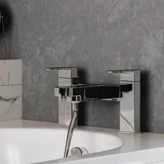 contemporary Modern CHROME standard Bath Shower Mixer Taps lever Handle