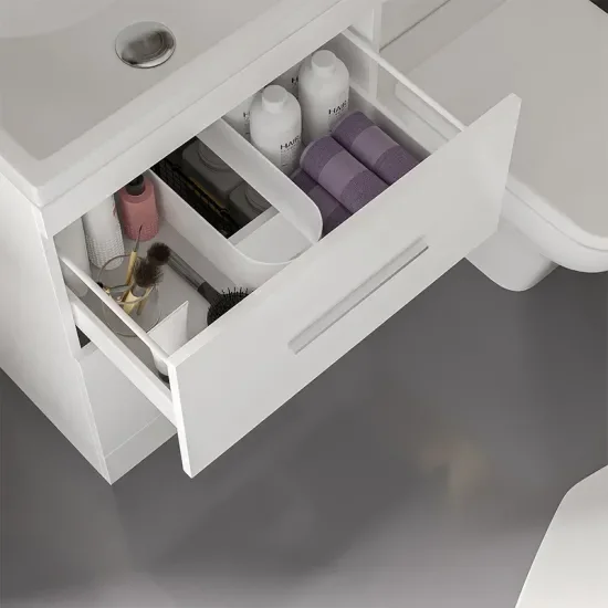 Patello White Combi Vanity Toilet And Shower Sliding Door Enclosure Suite