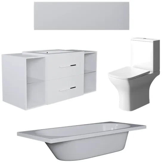 Sonix White 890 Bath Suite