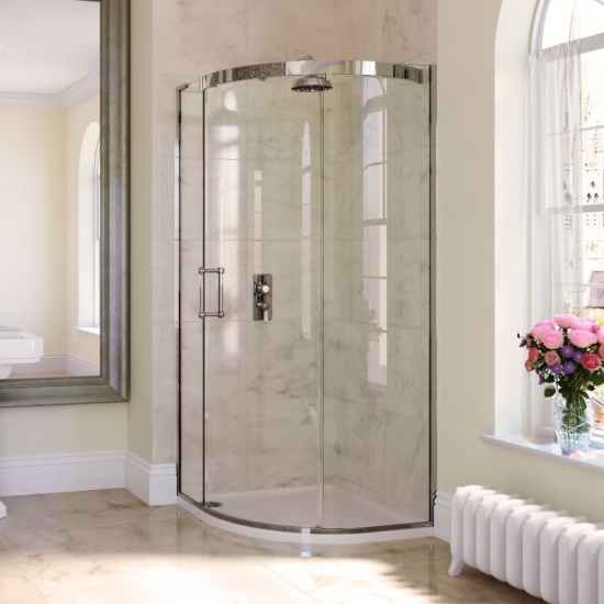 Eauzone Curved Sliding Door Corner 1500mm Fashionable Bathroom