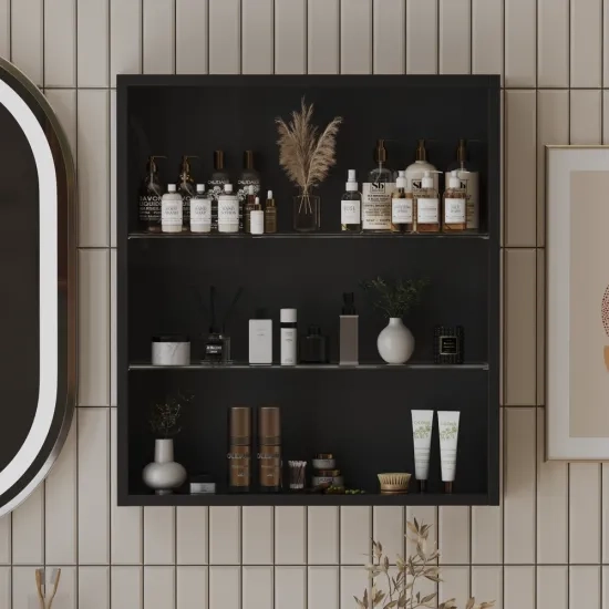 Patello Grey Glass Shelf Wall Storage
