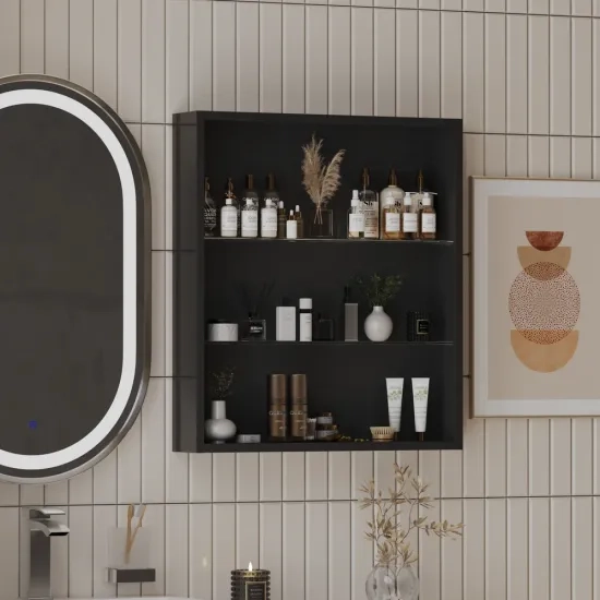 Patello Grey Glass Shelf Wall Storage