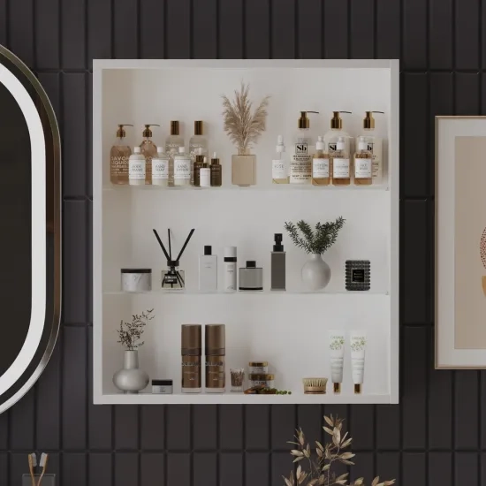 Patello White Glass Shelf Wall Storage