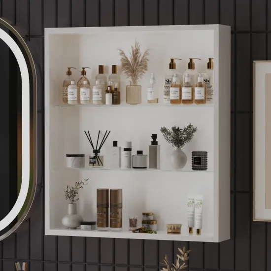 Patello White Glass Shelf Wall Storage