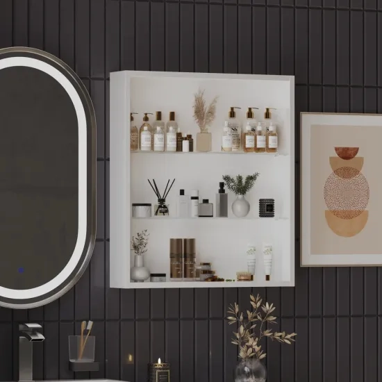 Patello White Glass Shelf Wall Storage