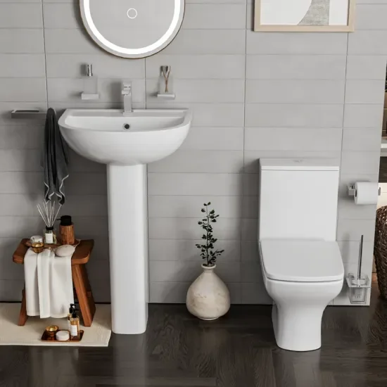 Product Image for Radiant Corner Shower Suite: Quadrant Enclosure, Basin, Pedestal and Toilet 2