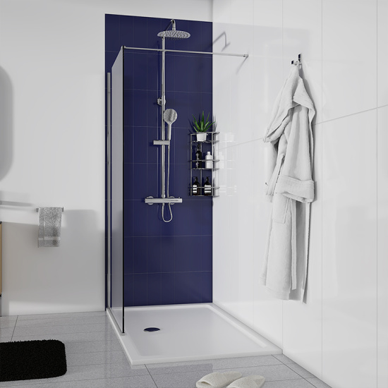 radiant 1800 hinged walkin recess shower enclosure