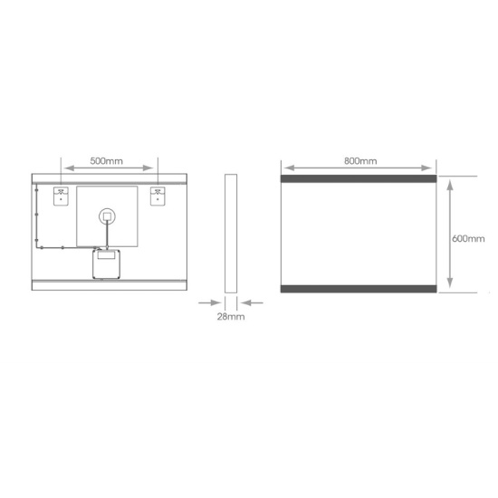 Sycamore LED Light Bathroom Mirror Bluetooth Demister Landscape