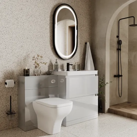 Ashford Grey Back to Wall Toilet Pan