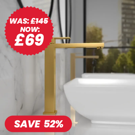 BC Gold Tall Basin Tap with Optional Waste