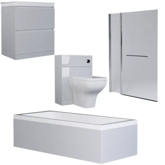 Ashford 800 Bath Suite Grey Basin Unit BTW Toilet