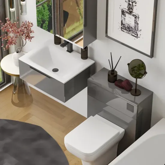 Product Image for Jivana Straight Bath Suite with 600 Grey Vanity and Toilet 7