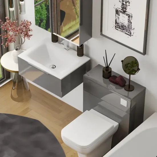 Product Image for Jivana Straight Bath Suite with 600 Grey Vanity and Toilet 8