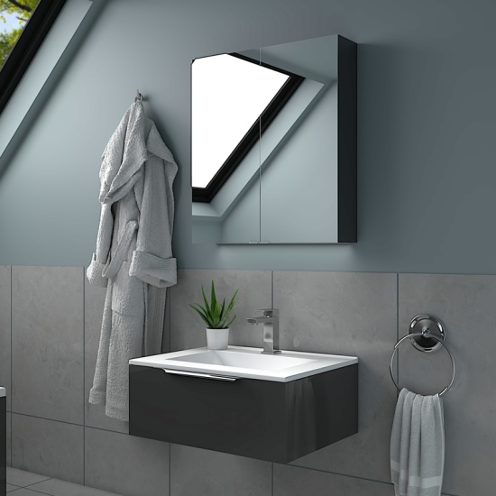 Jivana Suite Straight Bath 600 Grey Basin Unit Back to wall Toilet