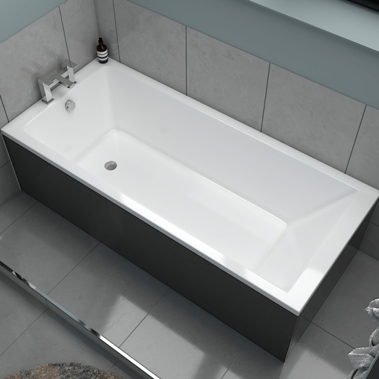 Extra Product Image For Jivana Suite Straight Bath Grey Basin Unit Back To Wall Toilet 1