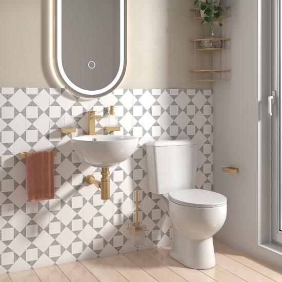 Extra Product Image For Tesla Wall Hung Basin And Toilet Niagra Taps 2
