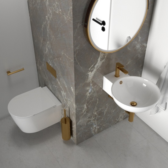 Side View of Tesla Round Wall Hung Basin 