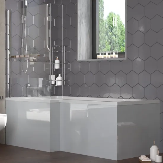 Ashford Grey L Shape Bath Panel