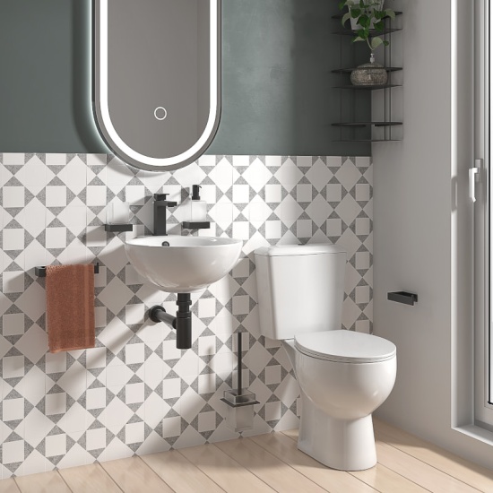 Tesla Cloakroom Suite with Toilet & Basin