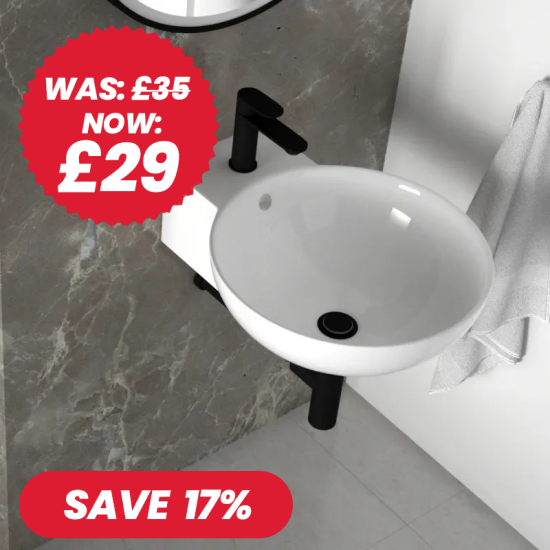 Tesla Round Wash Basin and Gold Tap
