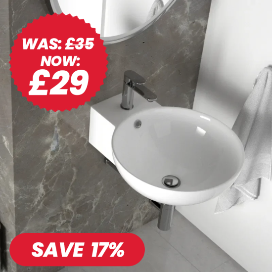 Tesla Round Wash Basin and Gold Tap