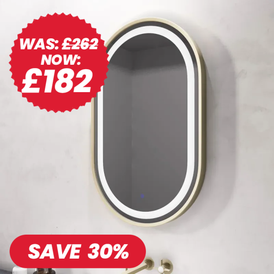 BC Oval Gold Illuminated Mirror