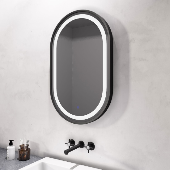 BC Oval Black Demister Mirror