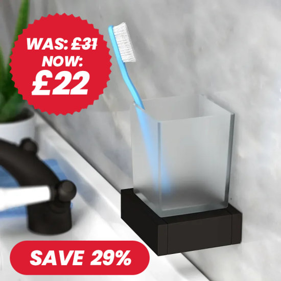 Glade Black Square Tumbler Holder