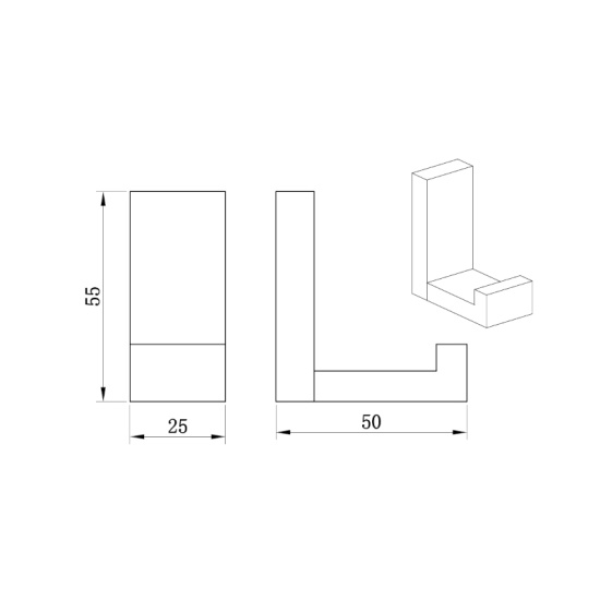 Extra Product Image For Bc Gold Robe Hook Drawing 1