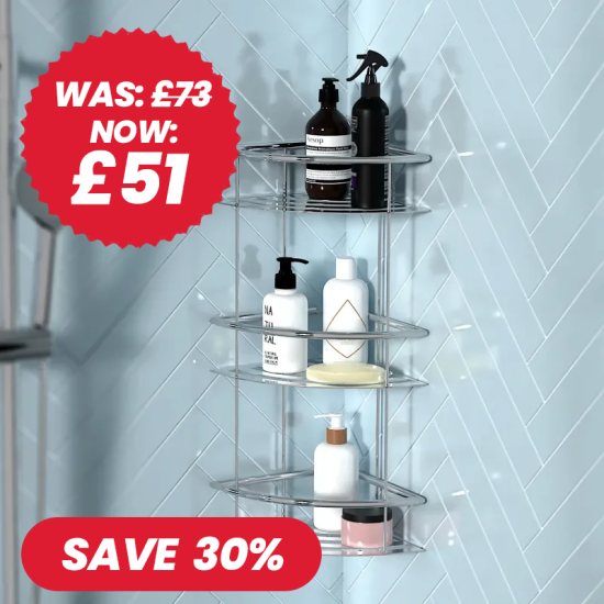 Slade Triple Shower Basket Chrome
