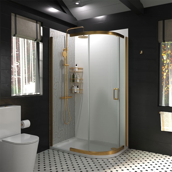 Odessa Gold Offset Quadrant Shower Enclosure 1200 800