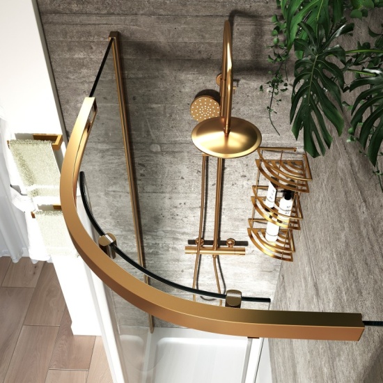 Odessa Gold Offset Quadrant Shower Enclosure 1200 800