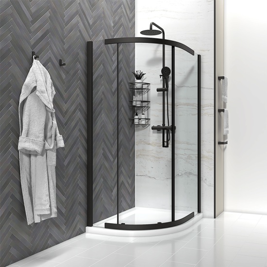 Odessa Black 900 Quadrant Shower Enclosure