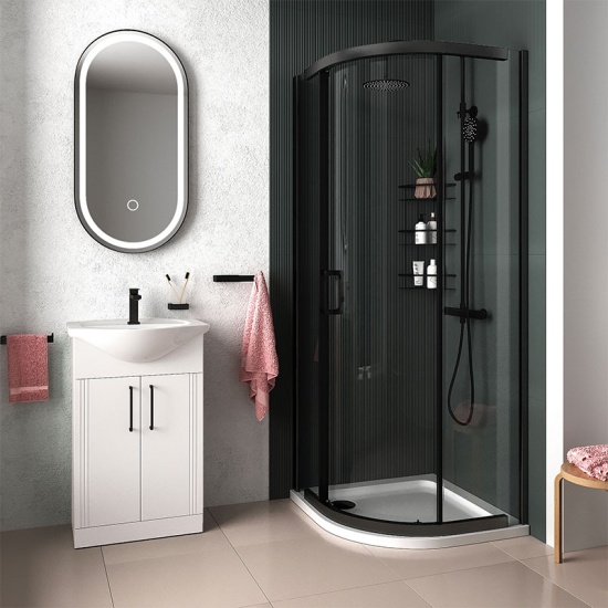 Odessa Black 900 Quadrant Shower Enclosure