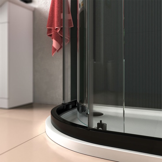 Odessa Black 900 Quadrant Shower Enclosure