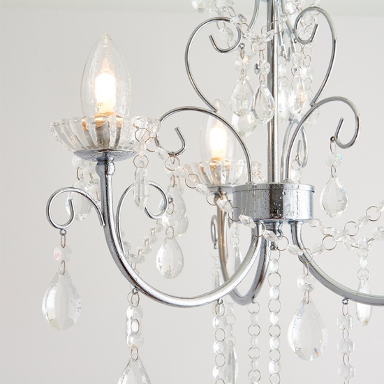 Multi arm glass Semi flush Light: 3 Bulb