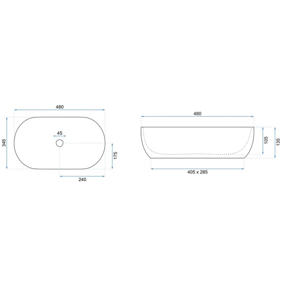 Image for REA Knox Black Marble Gloss Countertop Basin