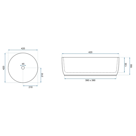 Image for REA Aubrey White and Gold Countertop Basin