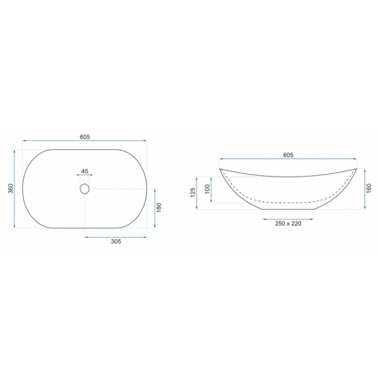 Image for REA Addison Matt Black Marble Countertop Basin