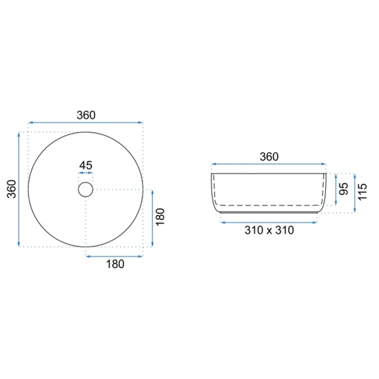 Image for REA Remy White and Gold Countertop Basin
