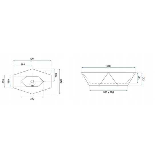 Image for REA Brett White Countertop Basin with Gold Edge