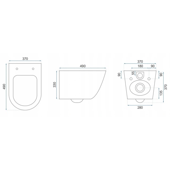 Kelsey Rimless White Wall Hung Toilet with Gold Edge