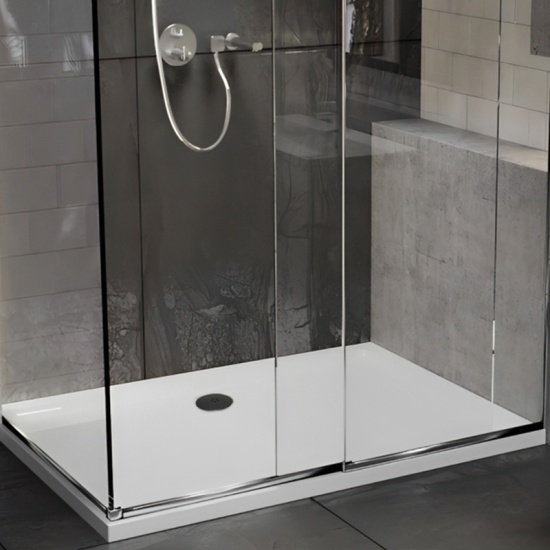 rectangular 1000 1100 1200 raised shower tray black waste