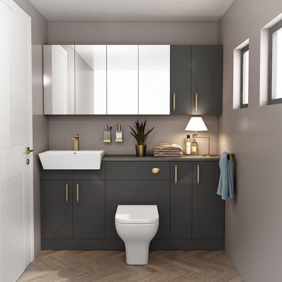 oliver gold 1700 fitted furniture with mirror cabinets